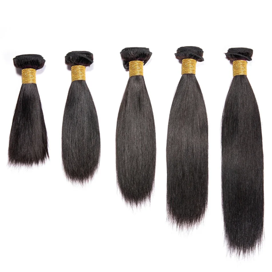 Paquetes de Cabello Indio Liso 12A, Cabello Humano Virgen 100%, Paquetes de 1/3/4 Piezas, Extensiones de Cabello Corto Liso para Tejer 5