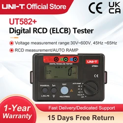 UNI-T UT582+ Digital RCD (ELCB) Tester AUTO RAMP Leakage Circuit Breaker Meter with Mis-Operation Buzzer