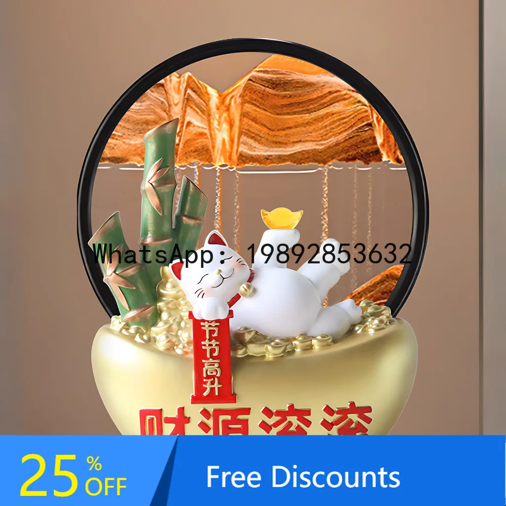 

YFY Wealth and Prosperity Flowing Sand Ornament for Living Room Entrance Hallway Desktop Decoration