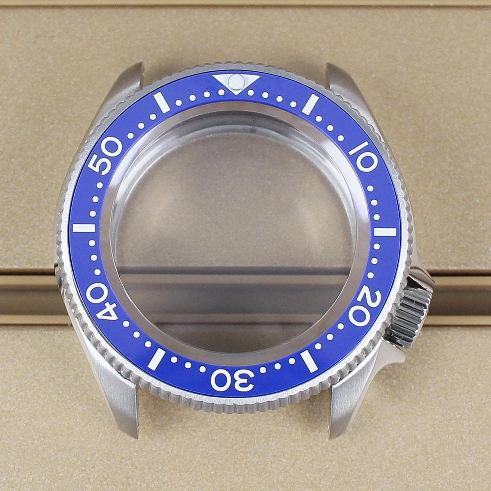 

38mm Dive Silvery Watch Case Sapphire Glass Transparent Back For NH34 NH35 NH36 NH38 Movt 28.5mm Dial 10ATM Waterproof Accessory