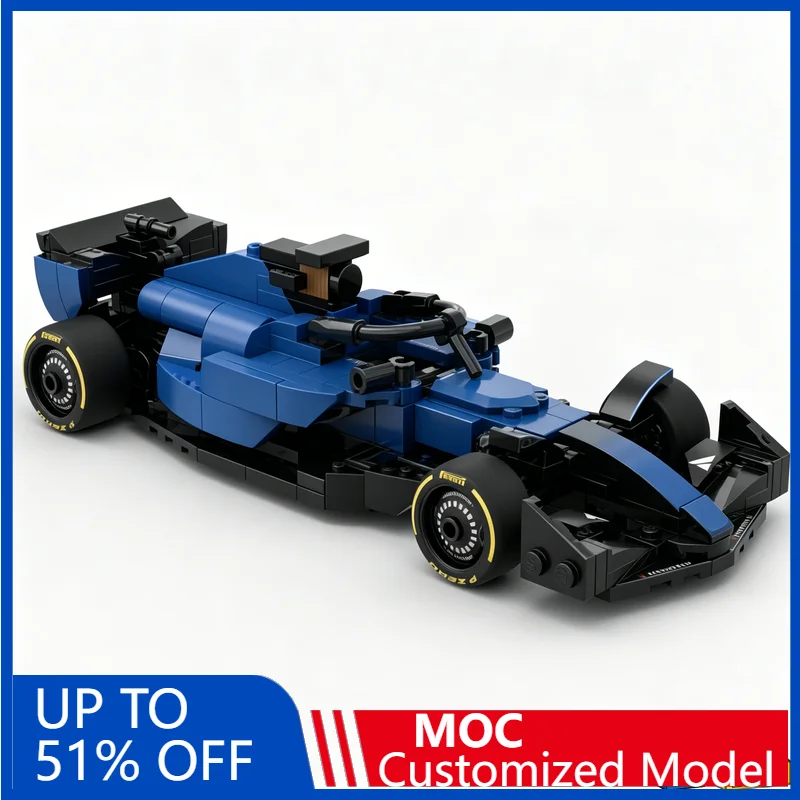 

301PCS Urban F1 Fw47 Racing Sports Car Model Customize Building Blocks Educational Assembly Vehicle Toy For Boys And Collectors
