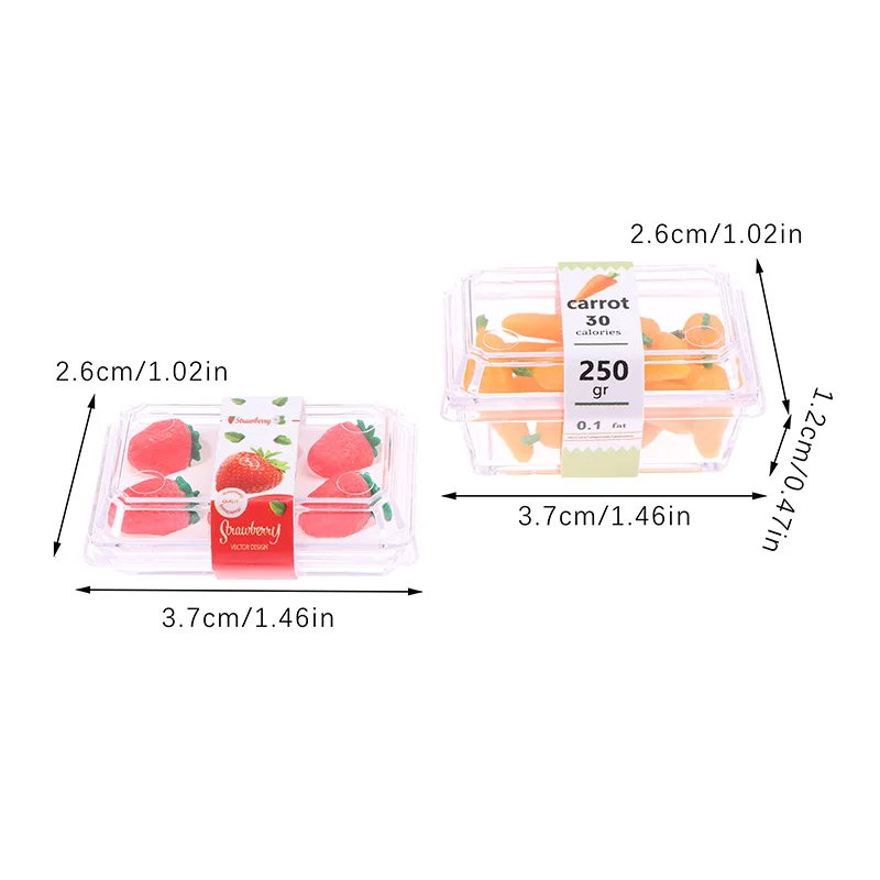 1/12 Puppenhaus Mini Supermarkt Gemüse Obst Modell mit Clear Box Puppenhaus simuliert Lebensmittel Dekoration Puppen Haus Zubehör