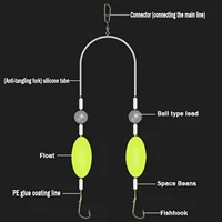 5/10Pcs Double Reverse Fishing Hook Off-Bottom Double Hook Rig Set  Ideal for European Carp Fishing Bypass Weeds Stones Silt 5