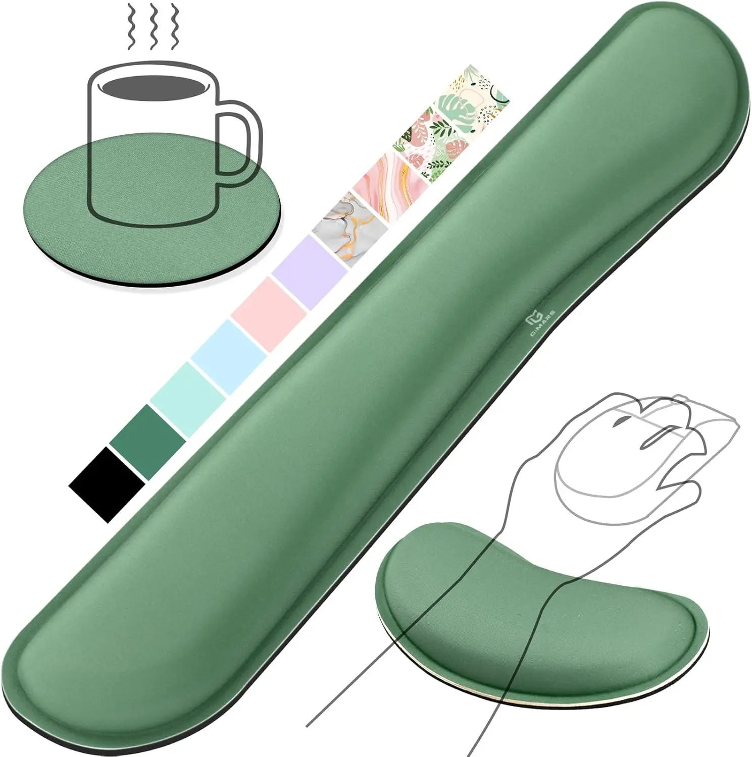 

Ergonomic Memory Foam Wrist Rest Set, Keyboard & Mouse Pad for Typing Pain Relief, Office & Gaming
