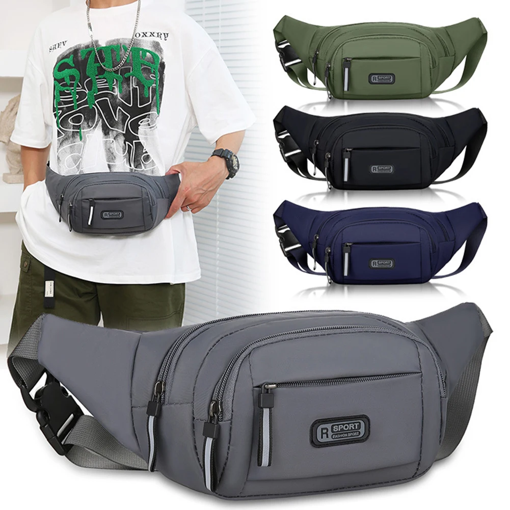 Waist Bag Nylon Sports Bag Multi-pocket Anti-theft Chest Bag Waterproof Trendy Fanny Pack Large Capacity for Outdoor Travel