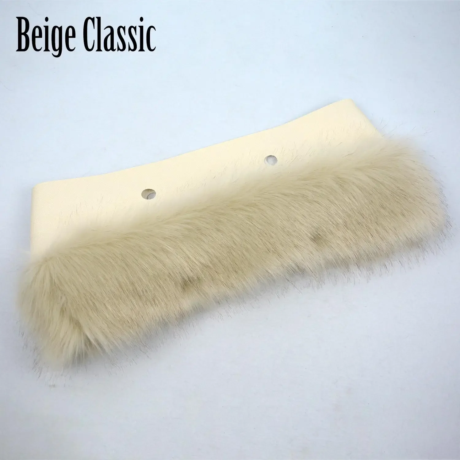 2022 New Women Girl O BAG Decoration Faux Fox Fur Beige Plush Trims Fit for Classic Big Mini Obag Winter Autumn Handlebags