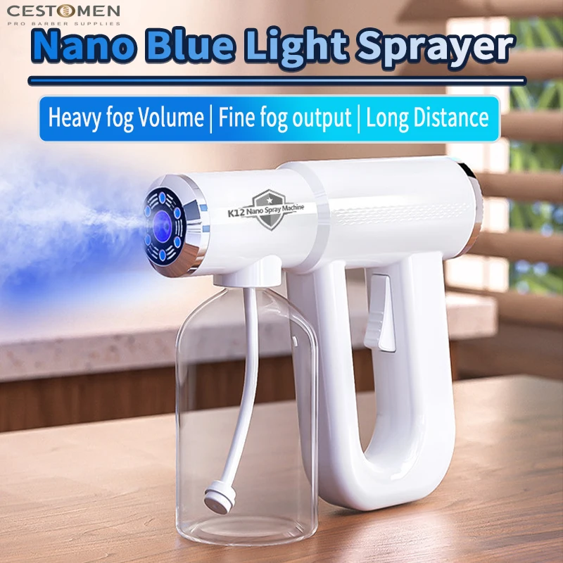 NEW 300ML Nano Blue Light Barber Sprayer USB Electric Aftershave Steam Wireless Spray Disinfection Gun For Garden Atomizer Tools