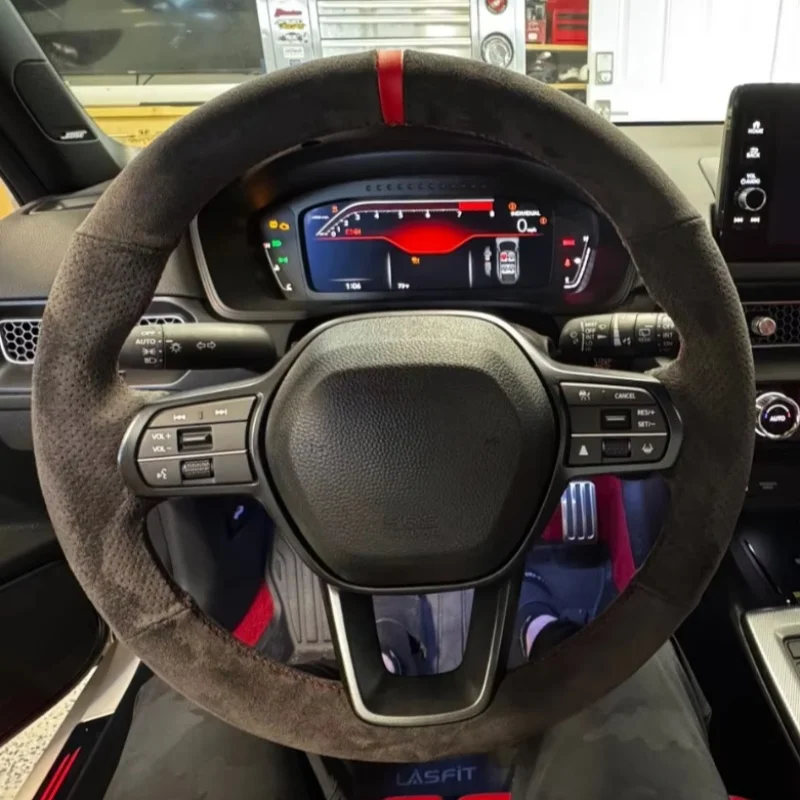 Hand-stitched Non-Slip For Honda Accord Civic 11th Gen CRV 2023 2024 Suede Car Steering Wheel Cover Car Interior Accessories