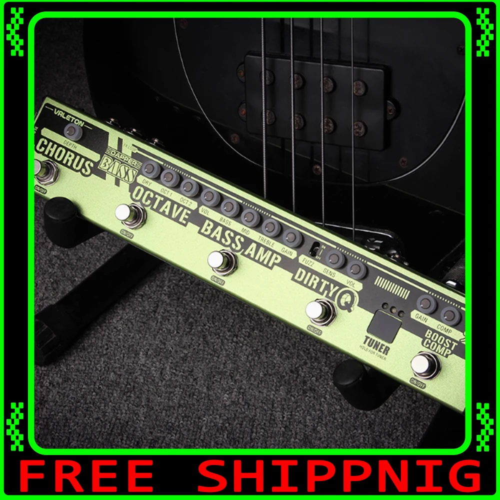 VALETON Dapper BASS VES-2 Педаль мультиэффектов 6 в 1, многоэффектный бас-тюнер, хлорус, защита, грязный Q и Boost Comp, тюнер