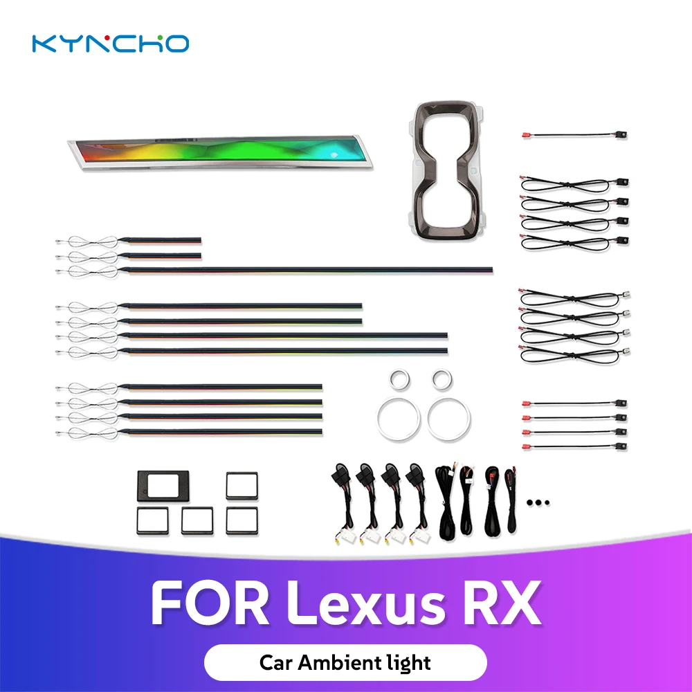 For Lexus RX AL30 2023 2025 Active LED Car Ambient Light Symphony 64 Color Smart Flowing Auto Automotive Ambient Lighting