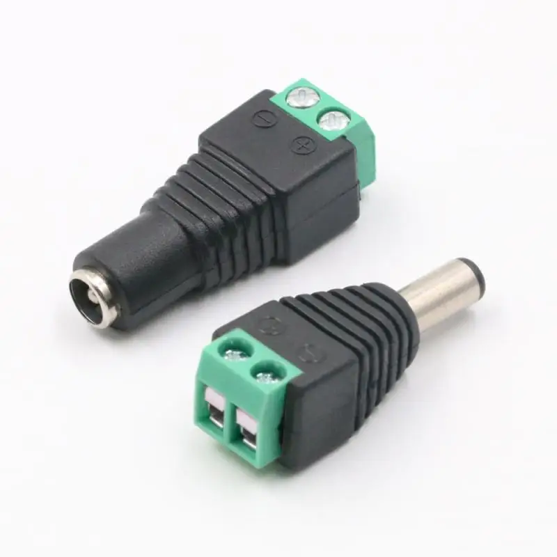 DC 12V Male Female Connectors 2.1/2.5*5.5mm Power Plug Adapter Jacks Sockets Connector For Signal Color LED Strip CCTV Camera