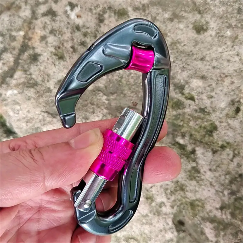 Mountaineering Caving Climbing Carabiner Anti-skid Rope Main Lock Fish Shape Carabiner Clip Locking Hook with Pulley Fine