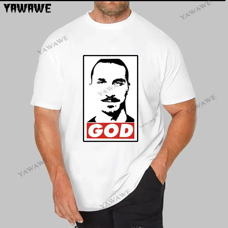 Fashion High Quality T-shirt Men Crew Neck Tees Zlatan Ibrahimovic God Cotton Summer Unisex Short Sleeve T-shirt Drop Shipping