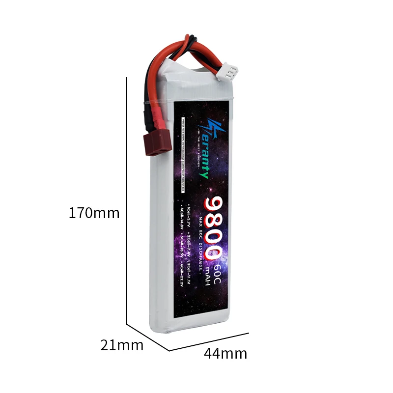 Lipo Battery 9800mAh 60C With XT60 Connector For RC FPV Drone Quadcopter Helicopter RC Car Racing parts Rechargeable Battery