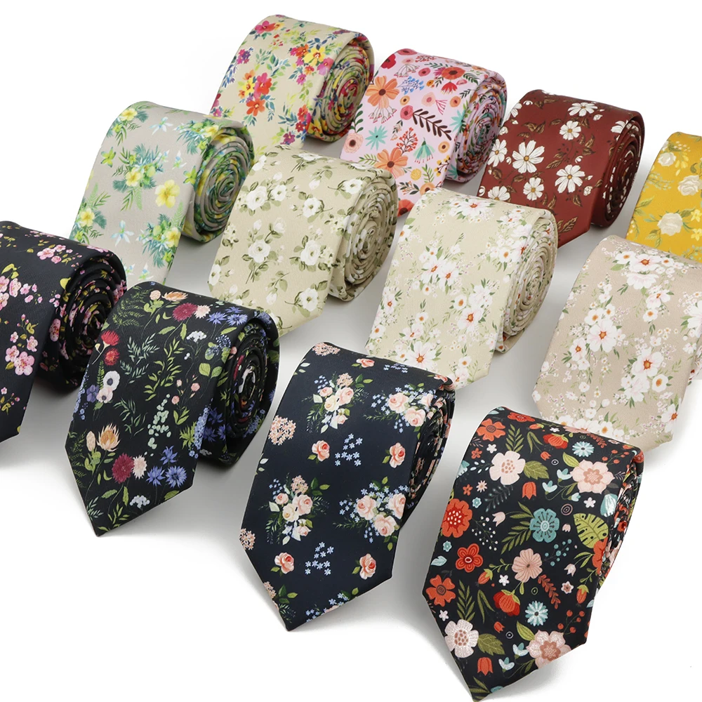 

Мужской и женский 7 см полиэстер элегантный галстук с цветочным принтом художник дизайнерский цветочный принт свадебный деловой мягкий галстук аксессуары подарки