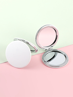 1PC white pu square double sided folding makeup mirror with 2x magnification HD glass perfect gift for mum auntie daughter
