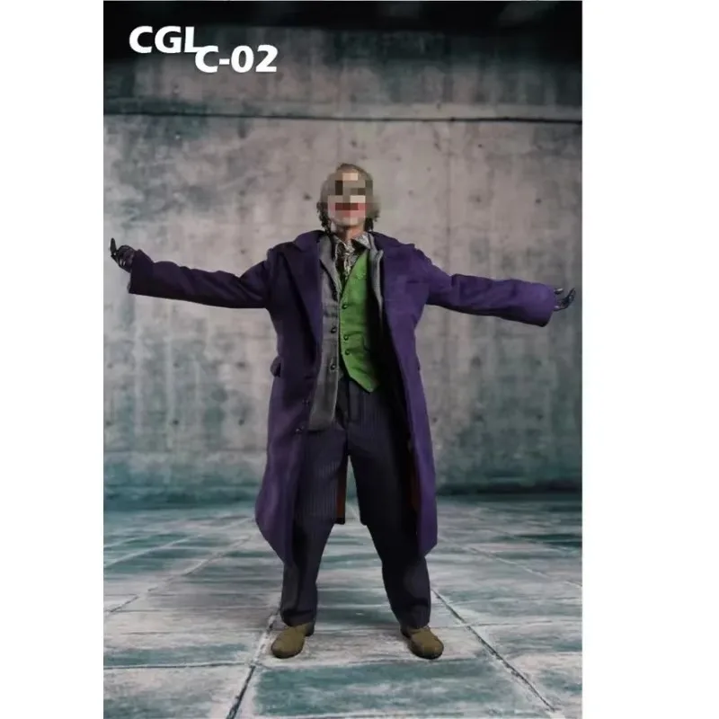 1/6 ทหารชายพิมพ์เสื้อเสื้อกั๊กหัว Sculpt มือสีม่วง Windbreaker Coat ชุดสําหรับ 12 "Action Figure ตุ๊กตาอุปกรณ์เสริม