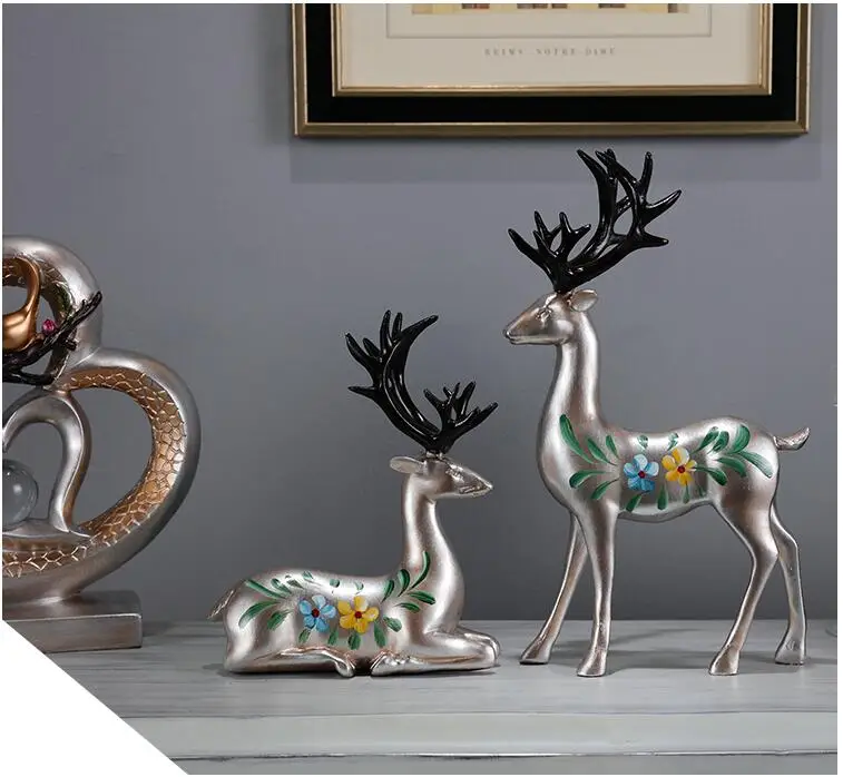 Imagem -02 - American Resin Love Shape Deer Ornaments Home Livintroom Acessórios Alpendre Gabinete de tv Decoração Artesanato Novos Presentes Housewarming