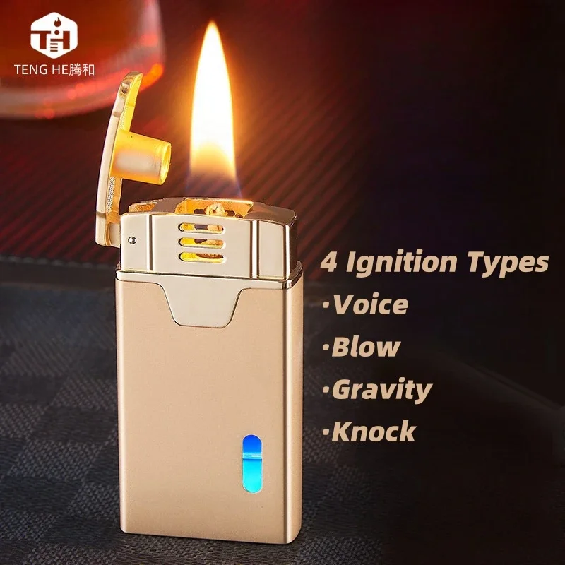 

Multiple Ignition Types Induction Arc Lighter Sound Control Kerosene Lighter Visual Gas Window Blue Light USB Electronic Lighter