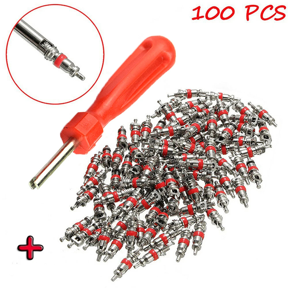 100 Pcs/Set Camera Spool (Short) Valve Core Valve for Car Motorcycle Bicycle Valve