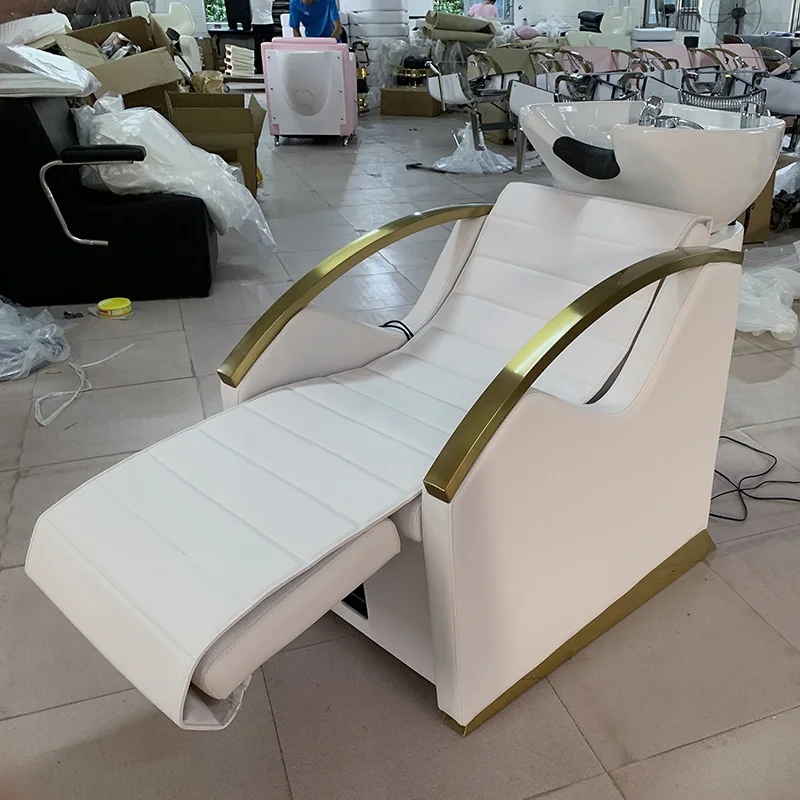 

Electric lifting barber shop shampoo bed hair salon special high-grade ceramic basin hairdressing shop semi-lying flush bed tide