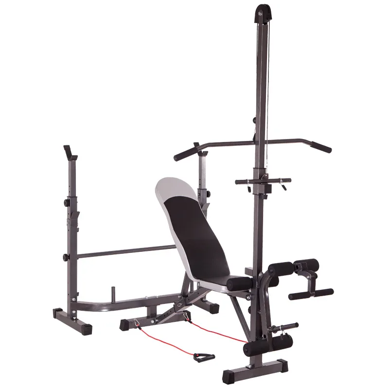 

2024 Fitness Equipment Adjustable Exercise Weight Lifting Barbell Bench Press Squat Rack Bench for Home Gym