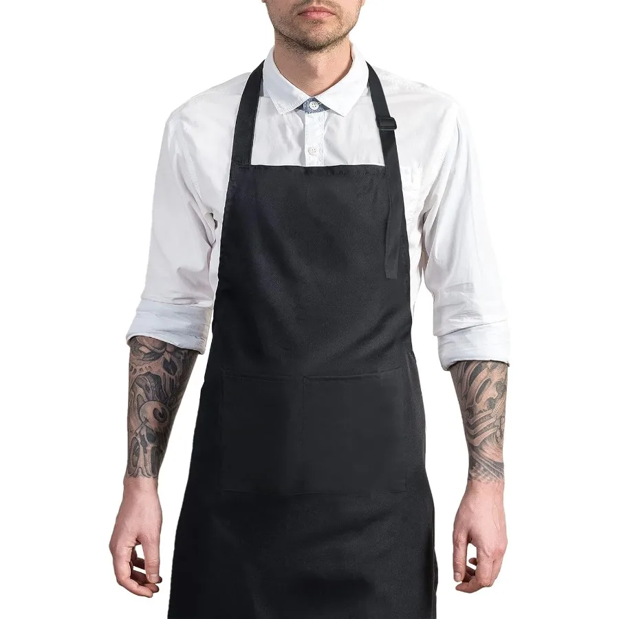 

Adjustable Bib Apron Waterproof with 2 Pockets Neck Strap and Extra Long Tie Cng Kitchen Aprons for ex