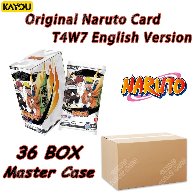 KAYOU Original Naruto T4W7 Master Case 36 Boxes Wholesale English Smriti Jin Chapter SE MR Anime Collectible Trading Cards Gift