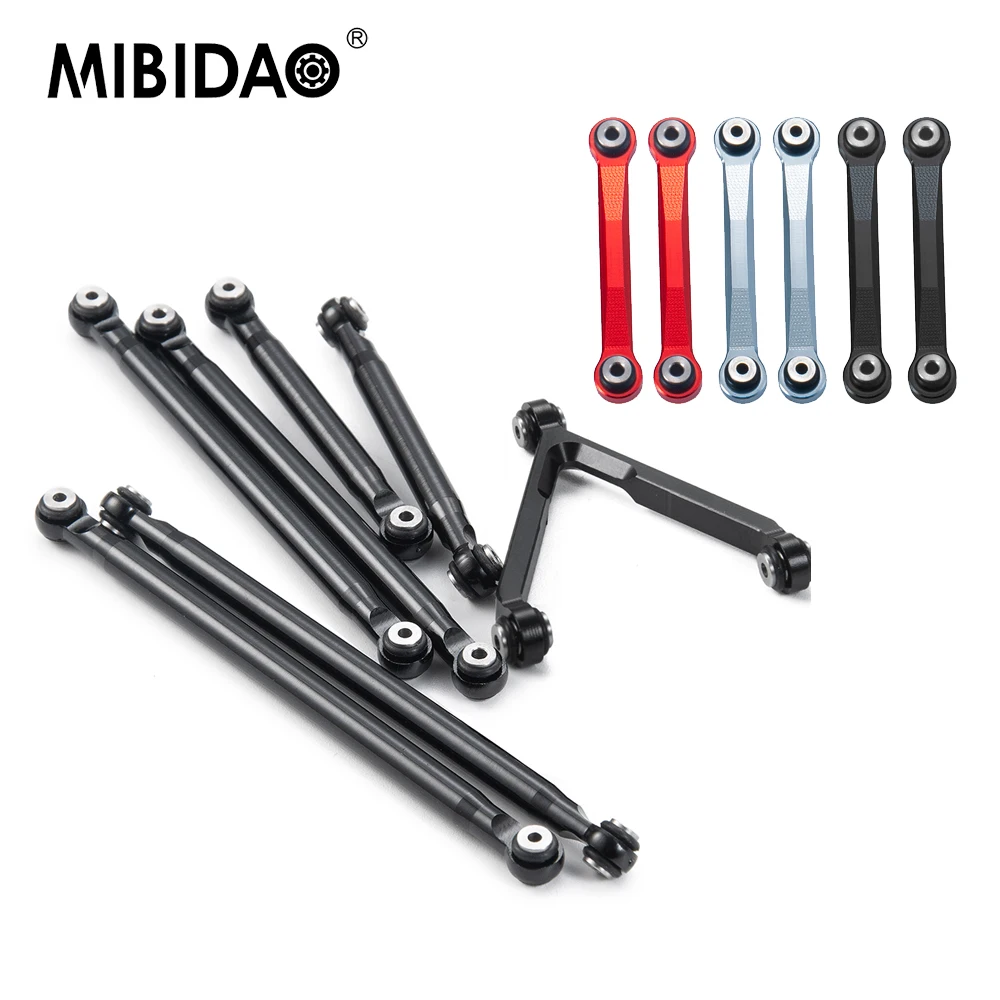 

MIBIDAO Aluminum Linkage Set Link Rod Kit for Axial SCX24 90081 Deadbolt AXI00004 1/24 RC Crawler Car Upgrade Parts Accessories