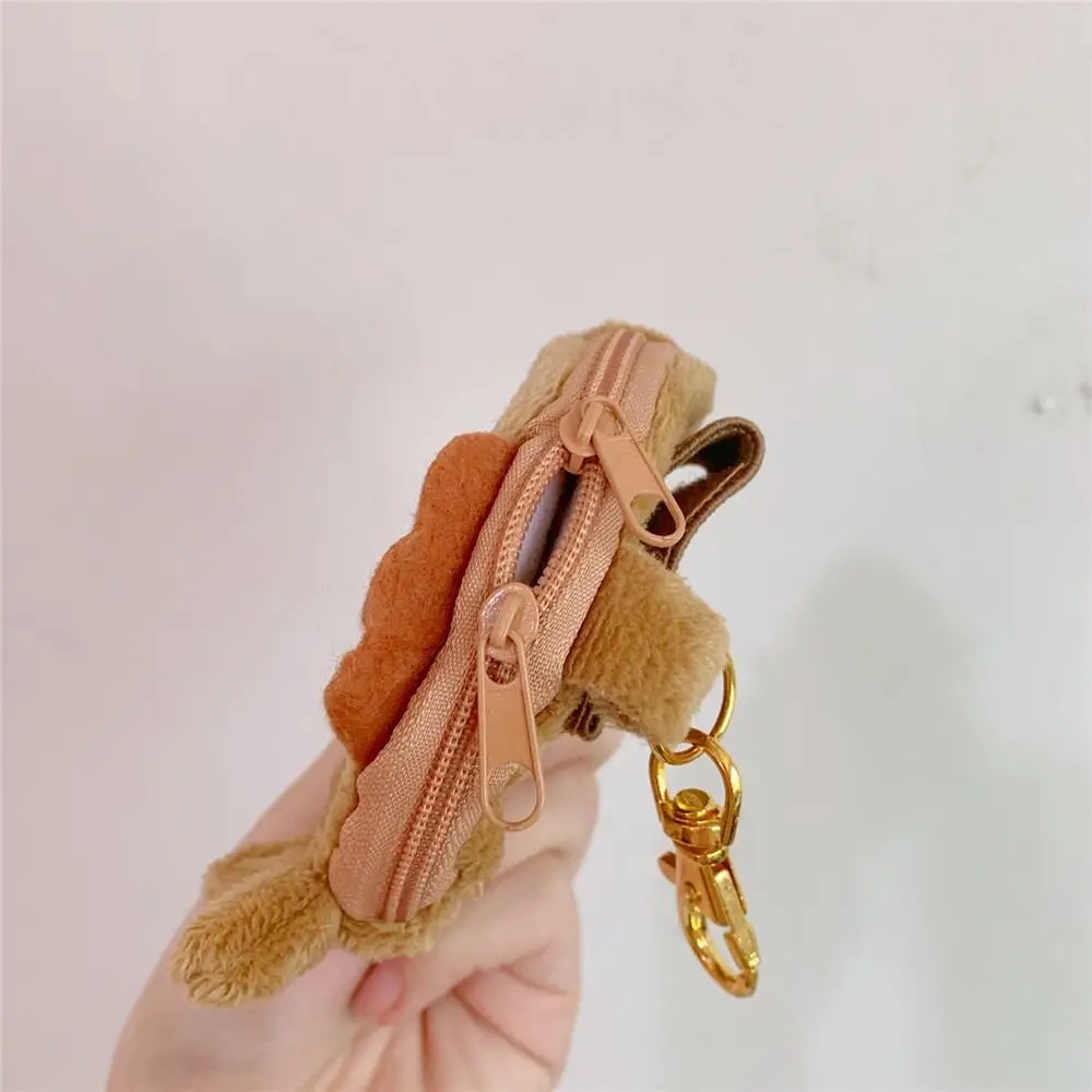 Plush Keychain Lipstick Bag Mini Card Package Coin Purse Keychain Soft Taiyaki Coin Purse Small Fish Purse Zipper Wallet