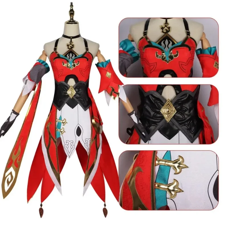 Honkai Star Rail Guinea Cosplay Kostüm komplettes Set Outfit Kleid Gui Nai Fen Uniform Guinevere Cosplay Schuhe Perücke Kostüm Requisiten