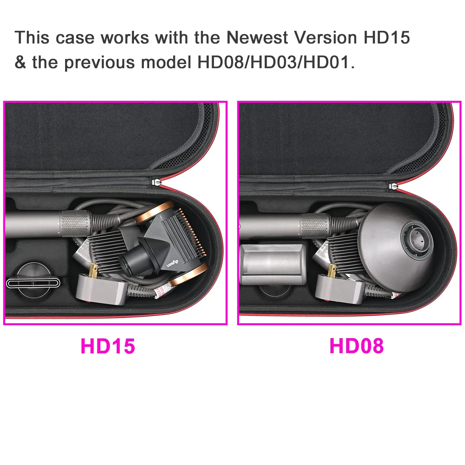 Imagem -03 - Rígido para Dyson Supersonic Cabelo Secador Viagem Portátil Carregando Caixa Acessórios Supersônicos Hd15 Hd08 Hd07 Hd03 Hd01 Case