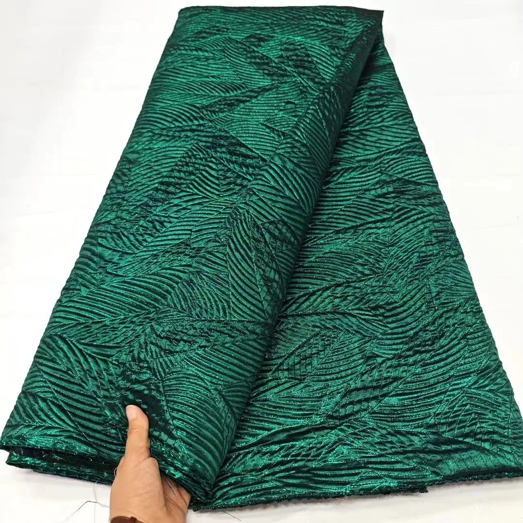 

Nigerian Jacquard Damask African Brocade Tulle Lace Fabric 2024 New French Women Gilded Lace for Party Dress Sew