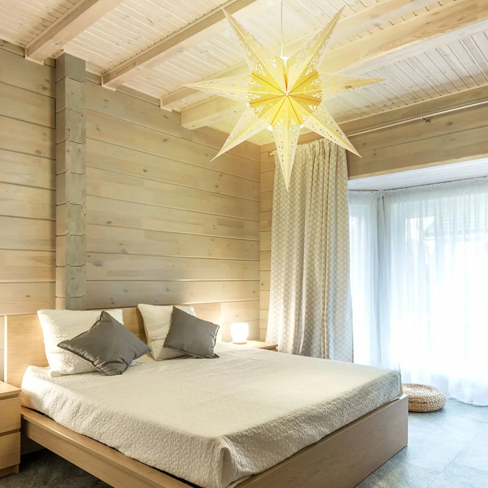 

3pcs Star Decorative Lampshade 45cm Golden Paper Shade for Bedroom Living Room Kitchen Nordic Desk