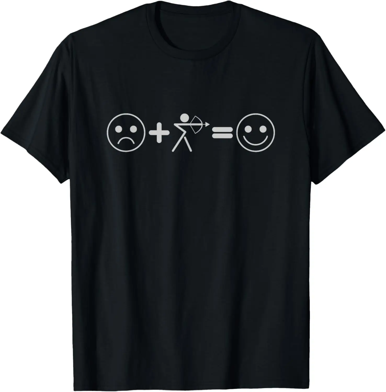 - Sad Archery Happy Face T-Shirt 100% Cotton Trendy Y2K Short-Sleeve Tee-Soft, Quick-Drying, Moisture-Wicking; Ideal Sports