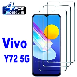 2/4Pcs Vivo Y72 5G 화면 보호기 유리 필름