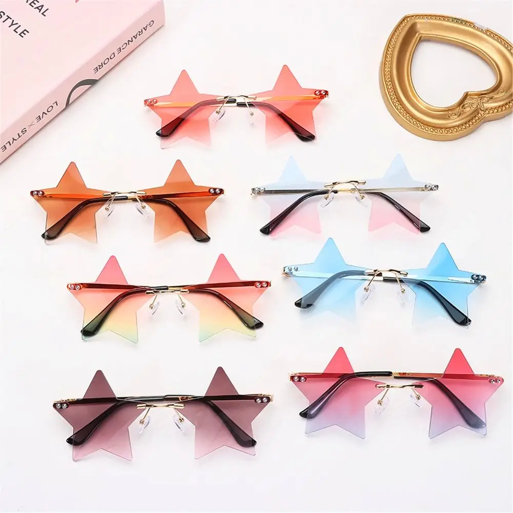 

Funny Eyeglasses Pentagram Eyewear Sun Glasses Rimless Sunglasses Star Shape Party Glasses