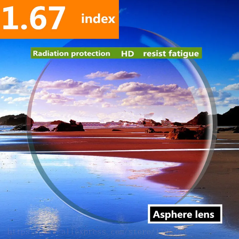 

1.56 1.61 1.67 Prescription CR-39 Resin Aspheric Glasses Lenses High Definition Myopia Hyperopia Presbyopia Lens for 2 pcs