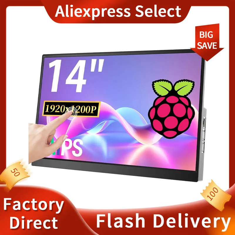 14inch Touchscreen Monitor for IPS Display Touch Screen, Built-in Speaker, HDMI USB-C Portable Monitor for Laptop Computer PS4/5