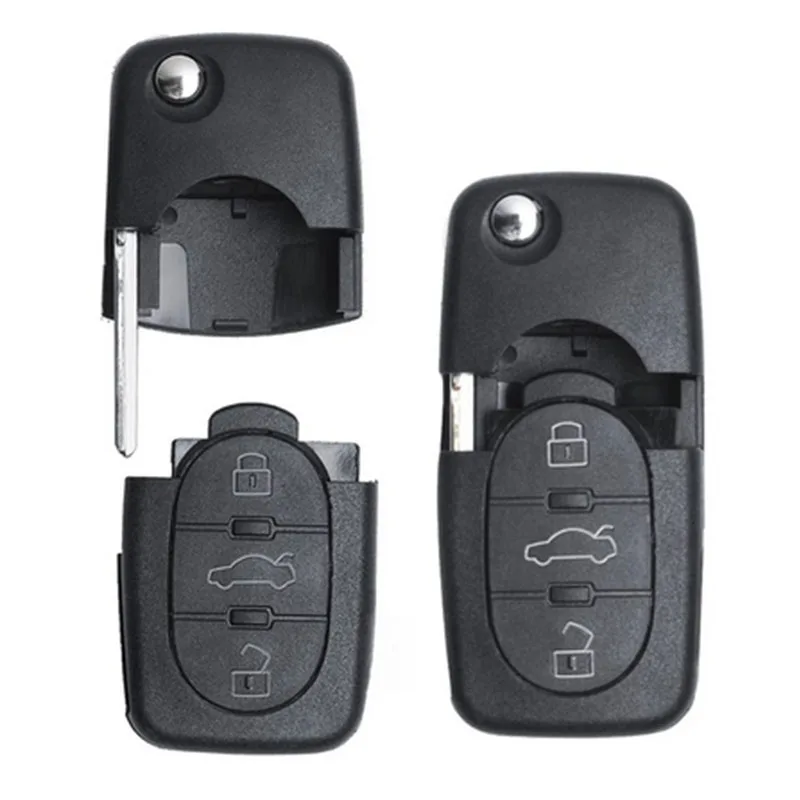 KEYECU for Audi A3 8L A4 B5 A6 C5 TT 8N RS6 S6 1999-2004 Flip Remote Key Fob 4D0837231A/N/K 433.92MHz ID48 Chip