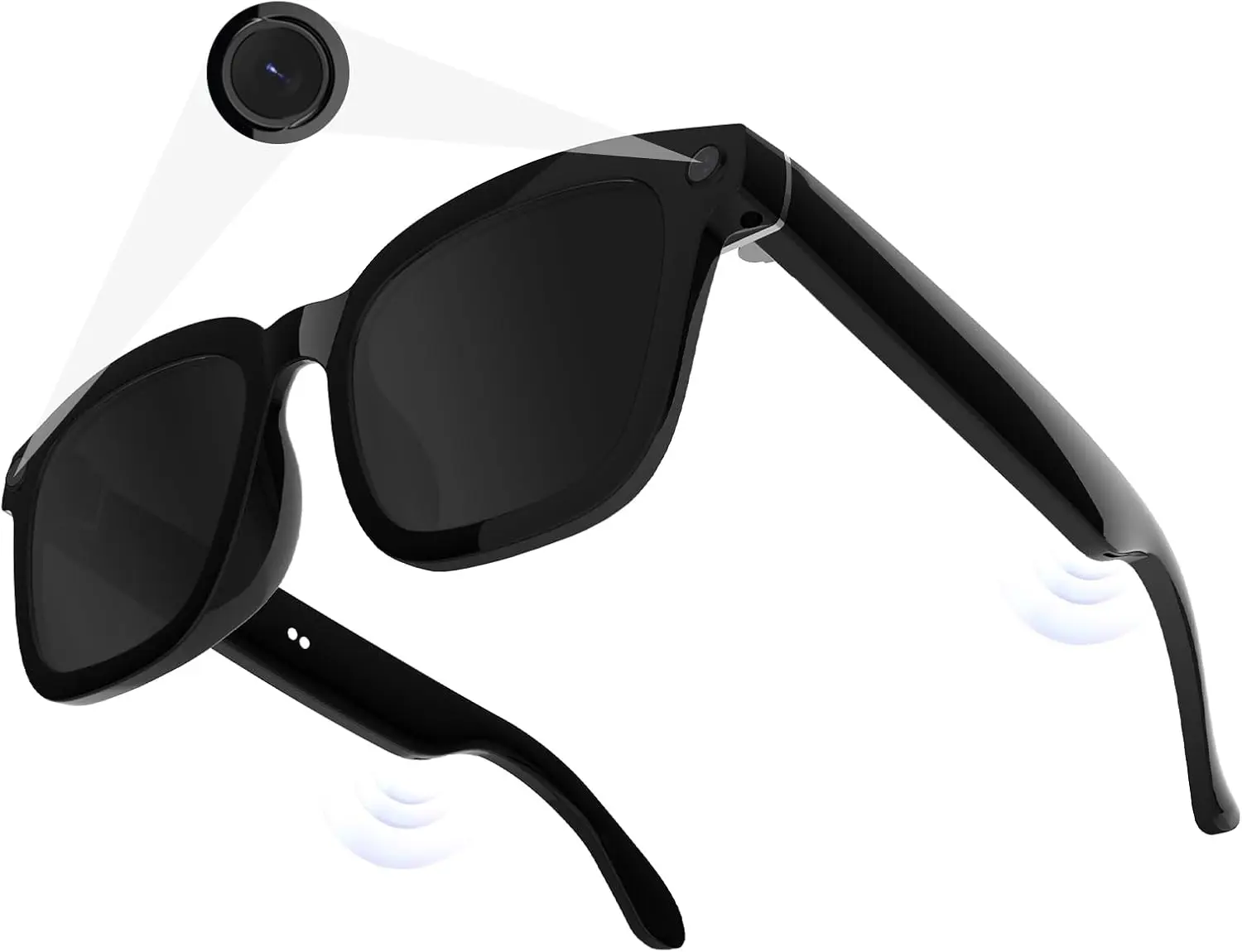 

1080P HD Smart Camera Glasses with Voice Control, Bluetooth Video Recording Eyewear for Outdoor Sports, Driving, Hiking