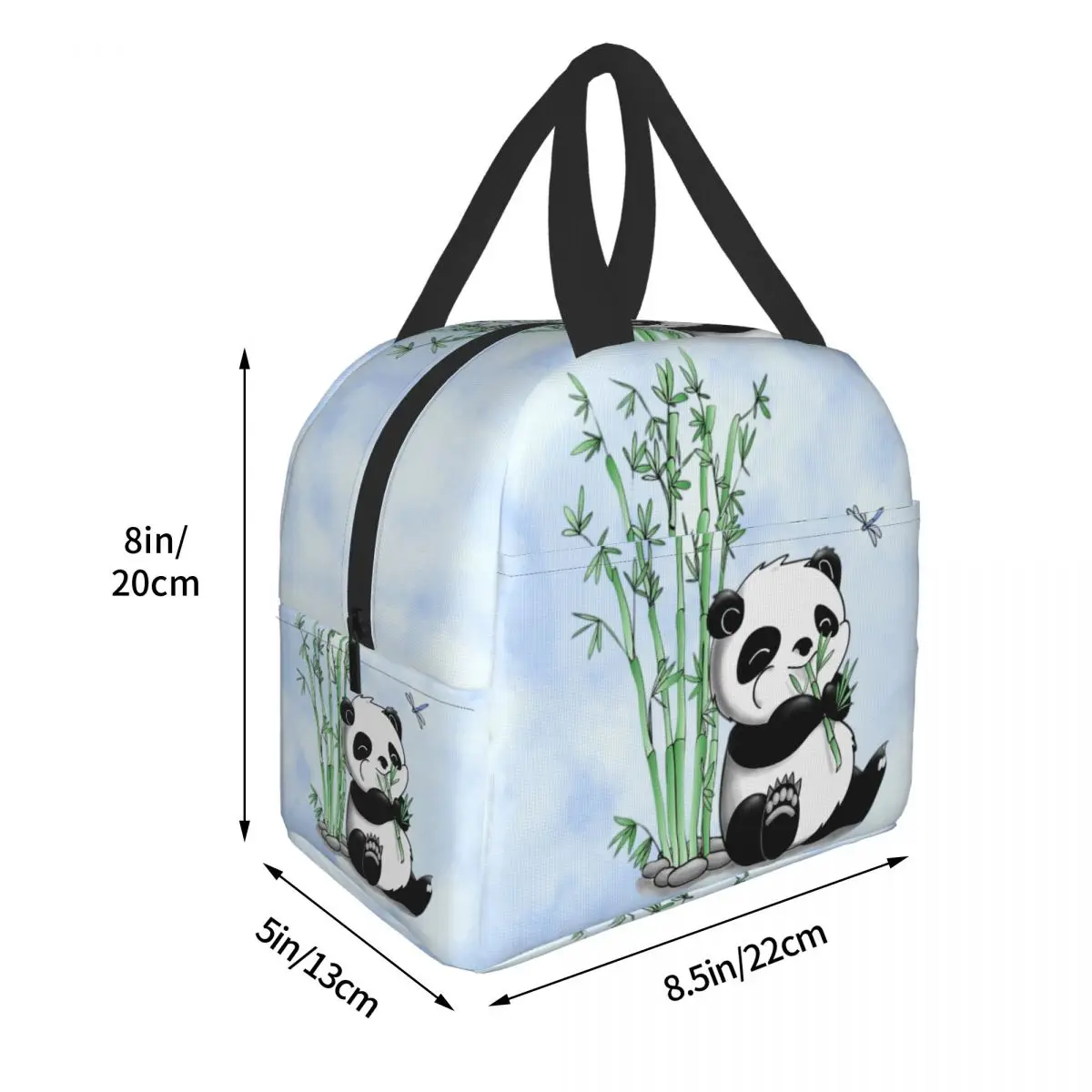 Panda Bear Insulated Lunch Bag for Camping Travel Portable Thermal Cooler Lunch Box Women Kids Work Picnic Food Storage Bags