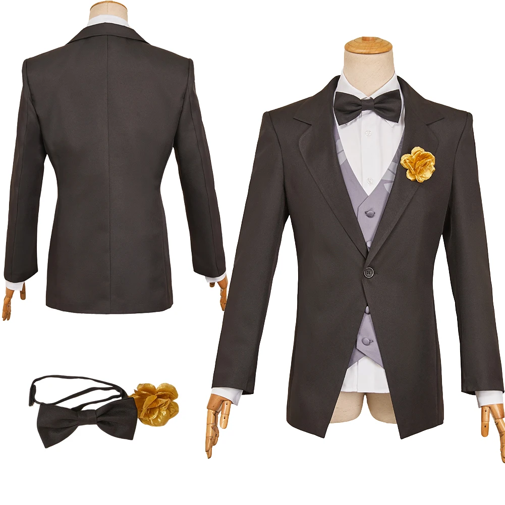 

Cartoon Zoo Nick Wilde Cosplay Black Suit White Shirt Vest Costume Outfits Adult Men Disguise Halloween Carnival Party Clothing