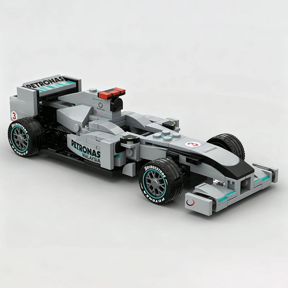 Neue MOC-Geschwindigkeit ​ ​ Serie 2010 Championship W01 Rennwagen-Modell Bausteine DIY Modulares Auto-Bausatz Spielzeug Geburtstagsgeschenk für Erwachsene
