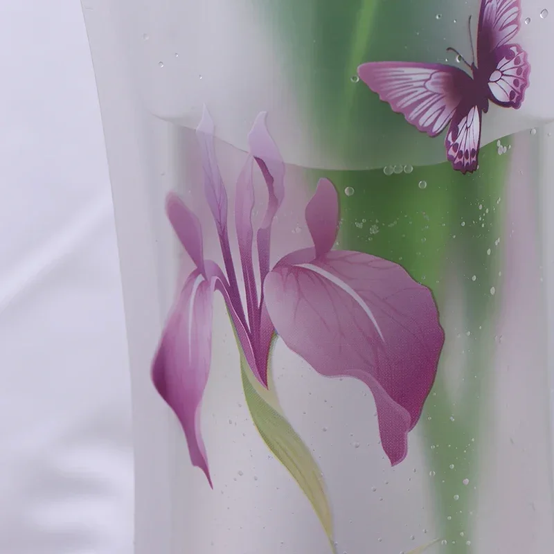 1-50Pcs Foldable Plastic Vase Unbreakable Folding Home Decor Reusable Flower Vase Durable Decor Vase DIY Home Plant Decoration