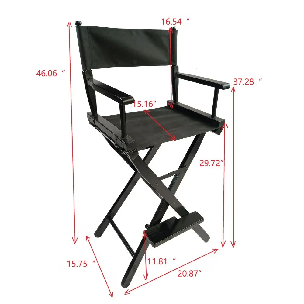 Indoor/Outdoor 2-Piece Casual Home Director's Chair Set - Black Frame with Breathable Canvas,Foldable for Transport and Storage