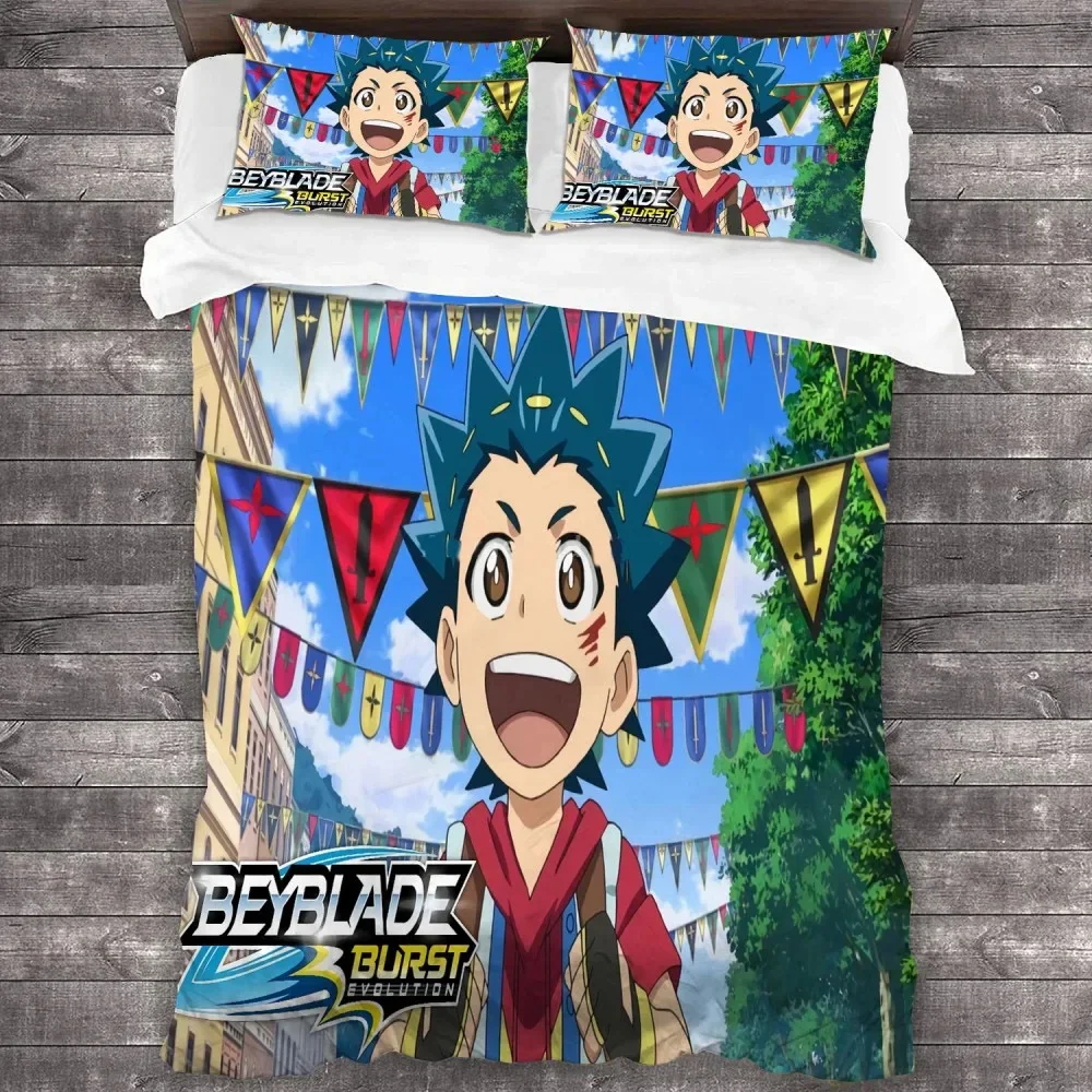 3D Print Anime Beyblade Burst Bedding Set Duvet Cover Bed Set Quilt Cover Pillowcase Comforter king Queen Size Boys Adult