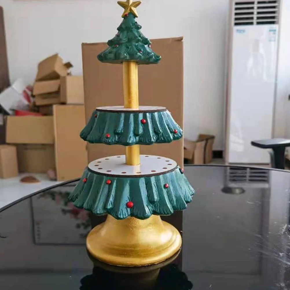 Snackrek Display Prachtige kerstboom Design Cupcake Stand Desserttafel Praktische toren Serveerijzer Hars Kerstmis
