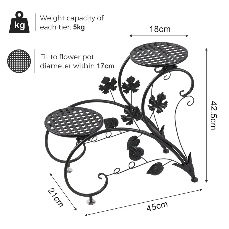 Multi Tier Metal Plant Stand Indoor Outdoor Flower Pot Rack Display Shelf for Garden Balcony Home Decor Storage Organizer