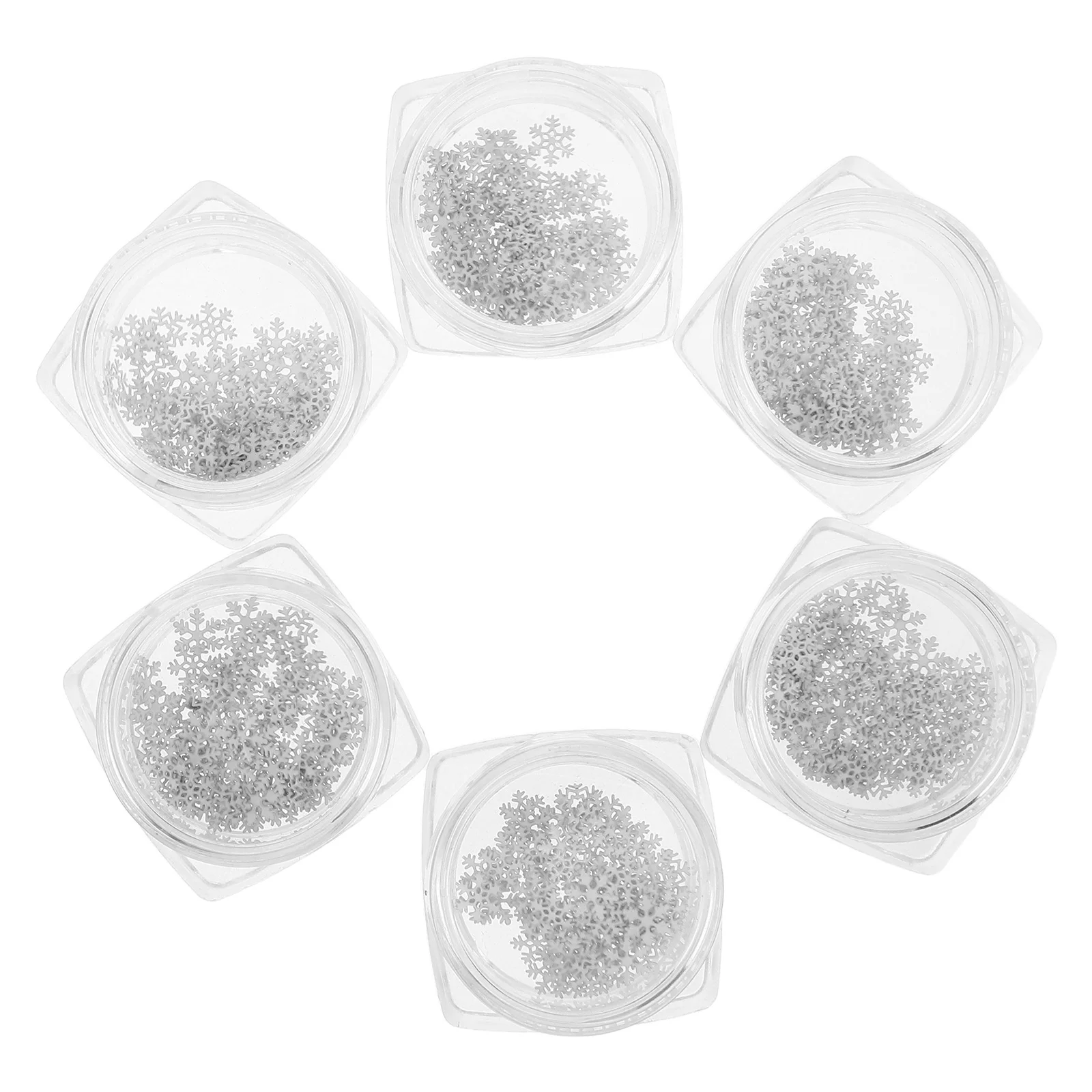 6 Boxes Mini Snowflake Nail Charms White Glitter Sequins For Diy Manicure Crafts Small Snowflakes For Crafts Nail Glitter Flakes